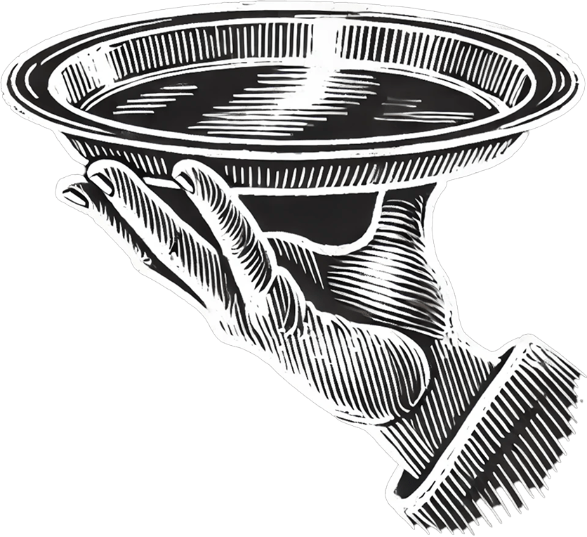 Plate with hand